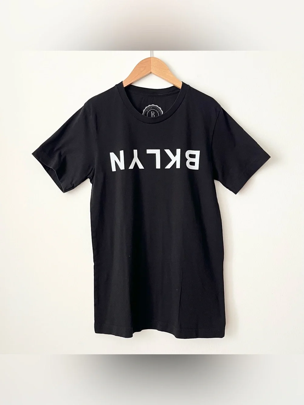BKLYN League Men's Black T-Shirt Size S 100% Cotton Brooklyn Graphic Minimalist